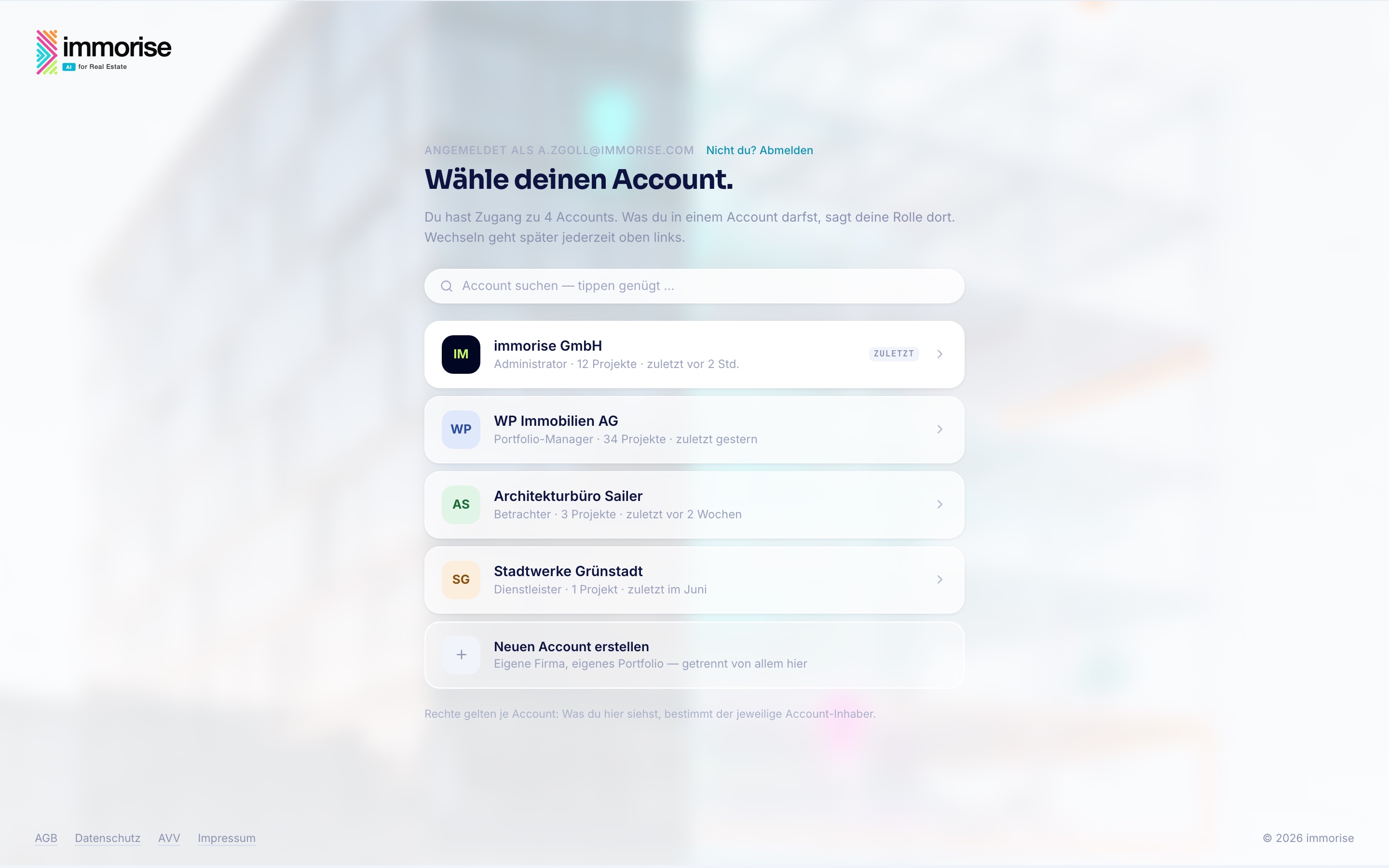 Account-Wahl