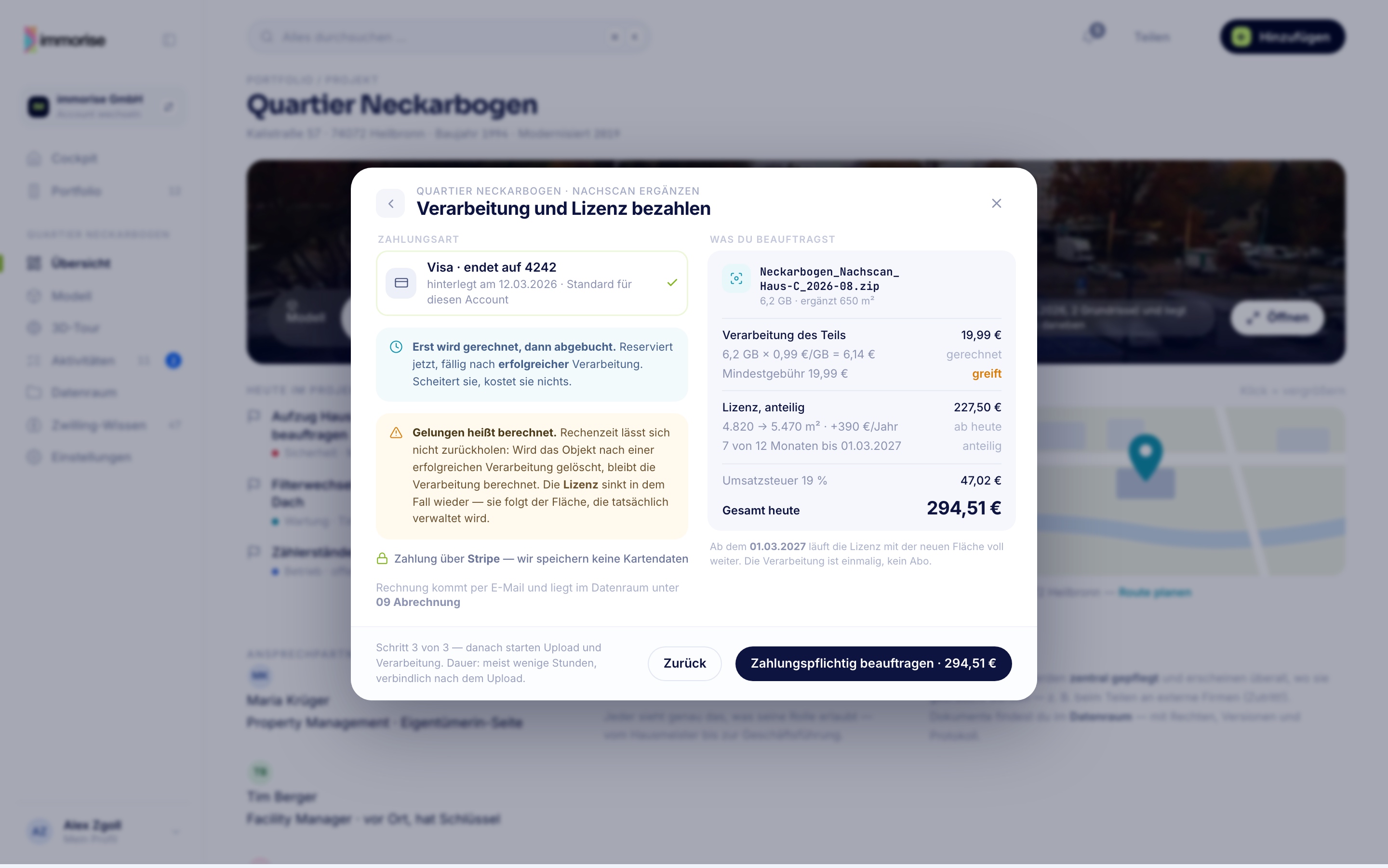 Nachscan · Verarbeitung + Lizenz