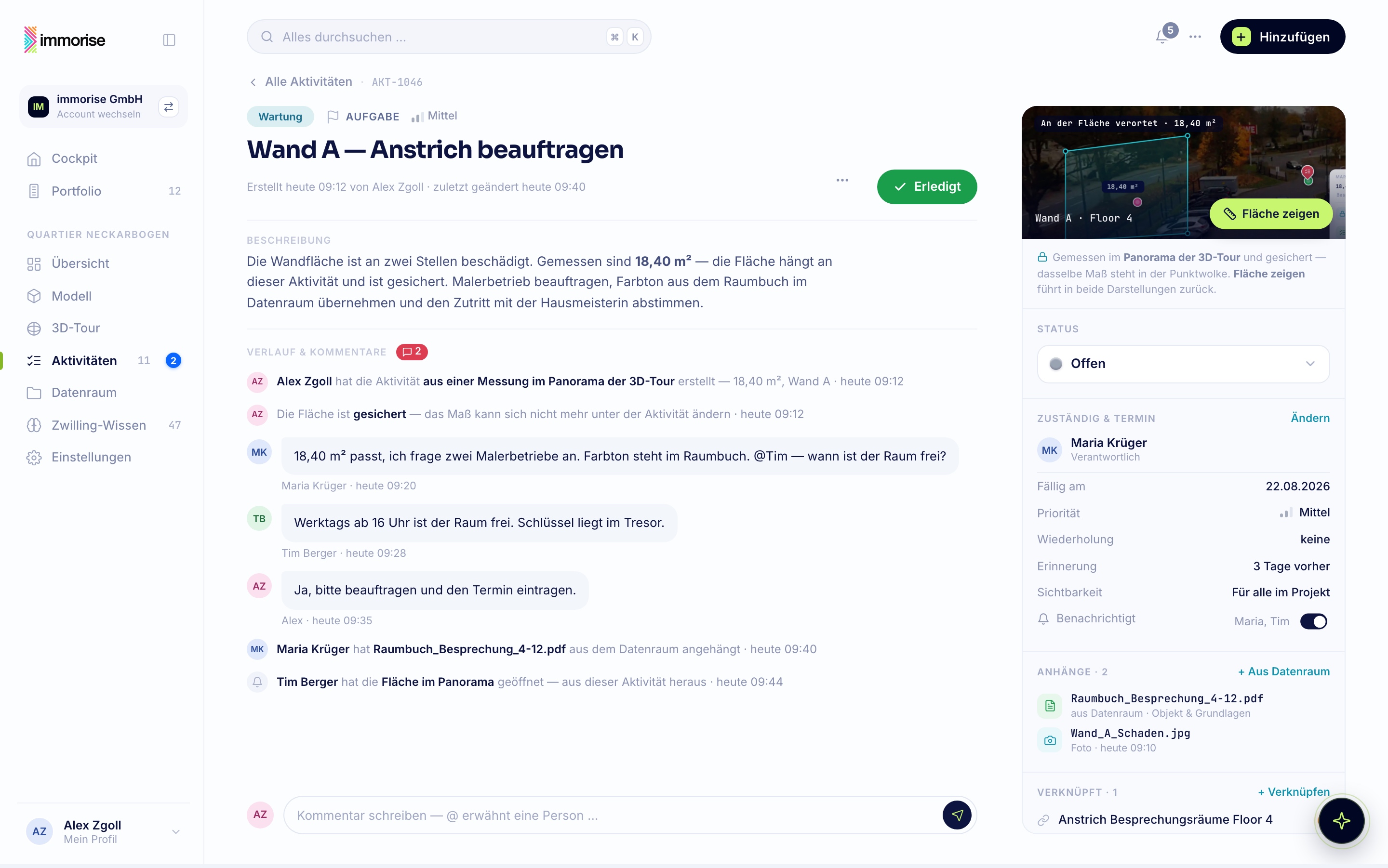 Aktivität aus einer Messung