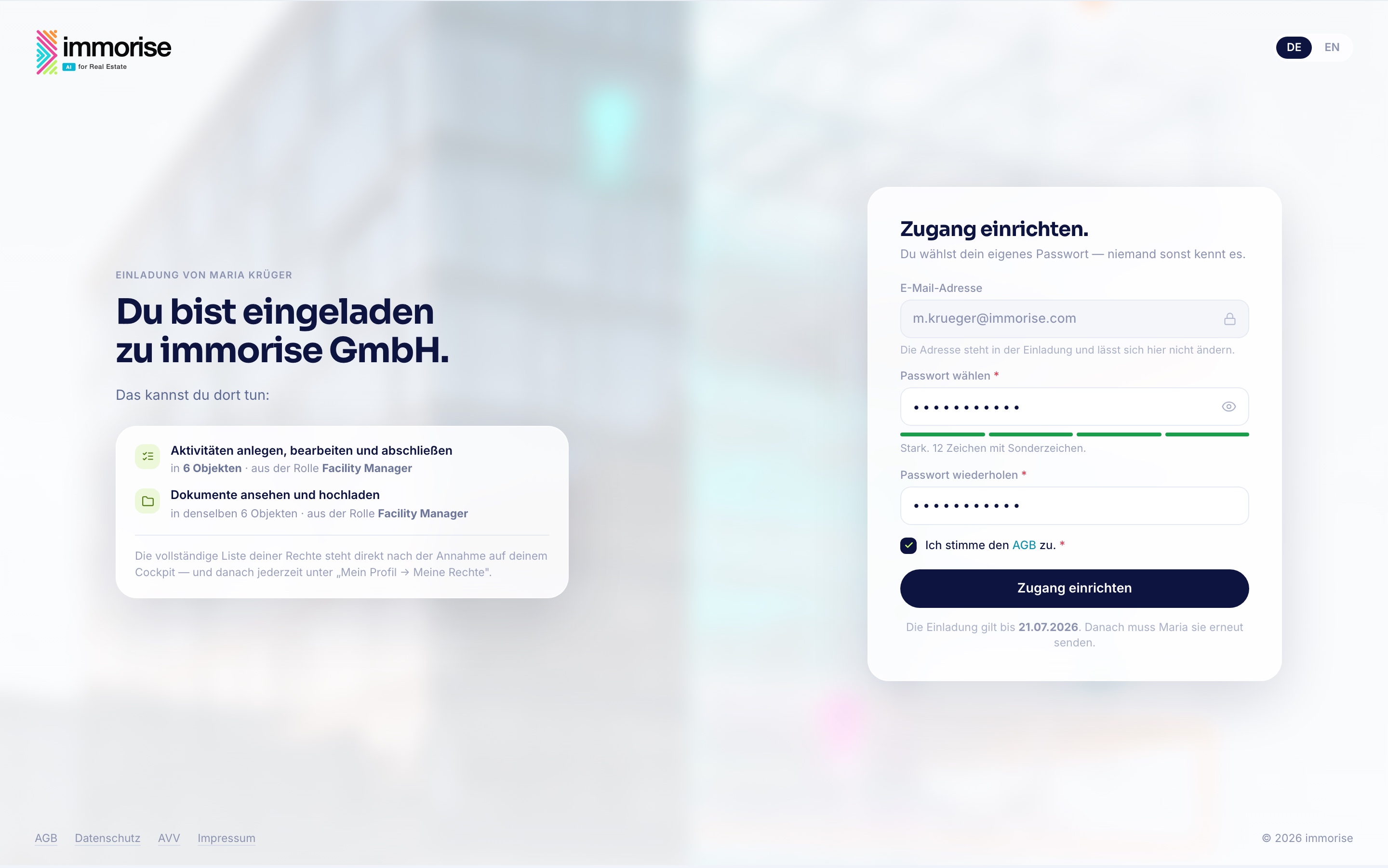 Einladung annehmen (W2)