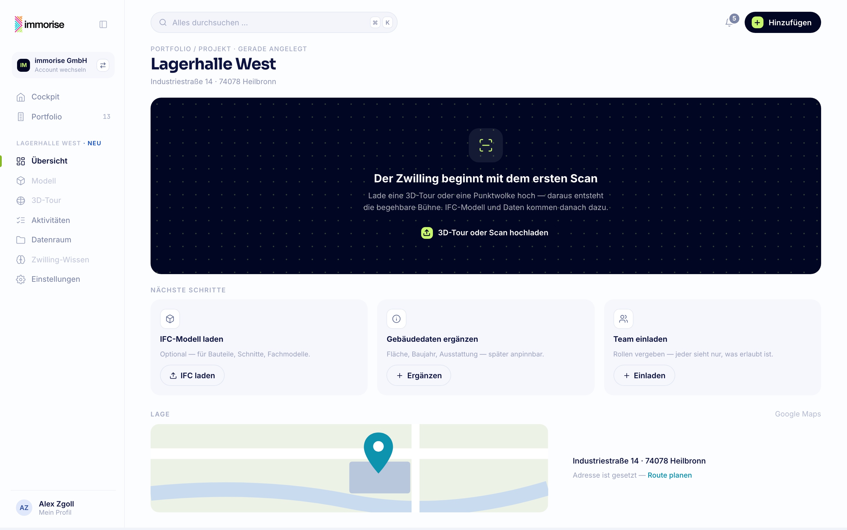 Projekt · Leerzustand