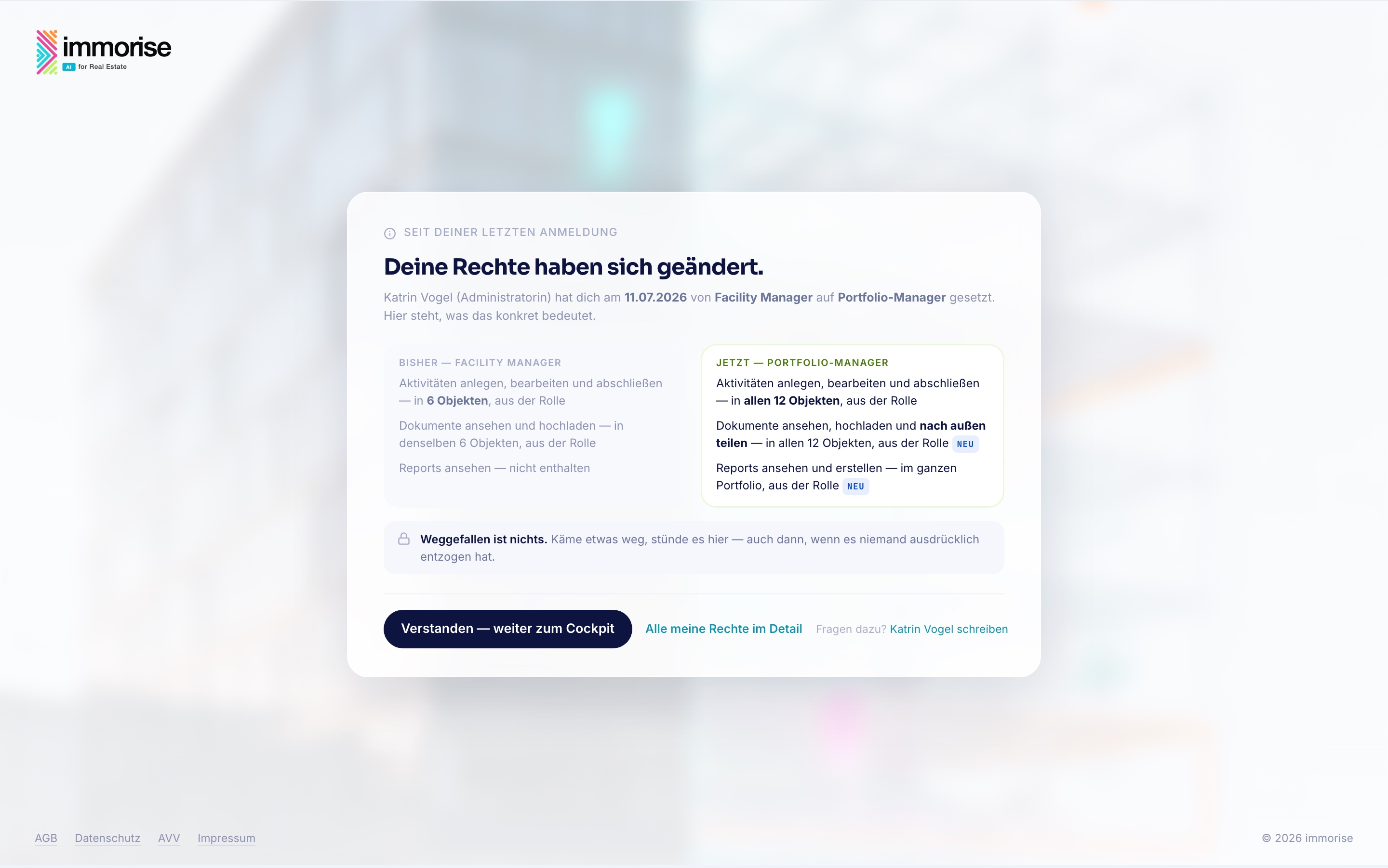 Rechte haben sich geändert (W7)