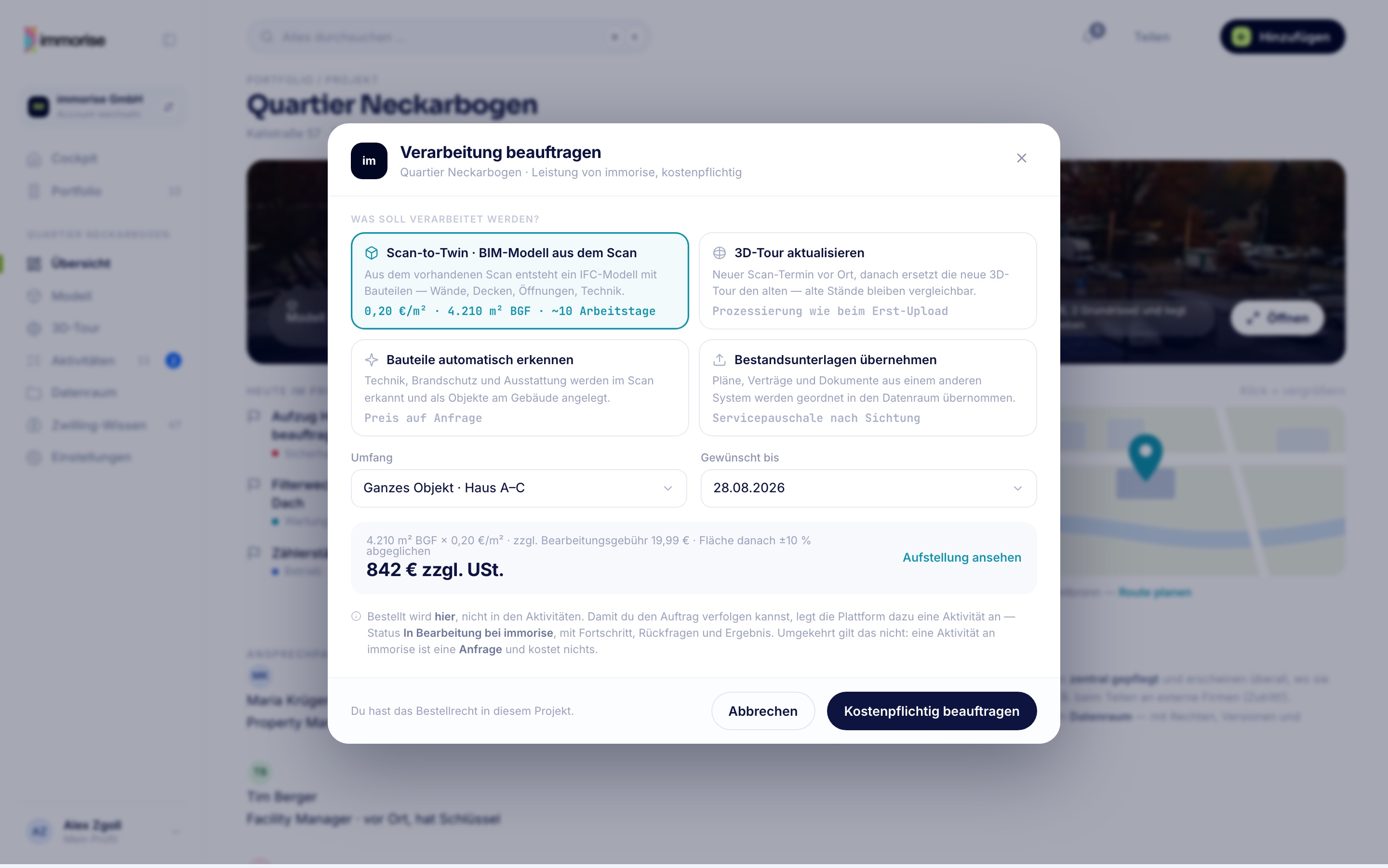 Verarbeitung beauftragen
